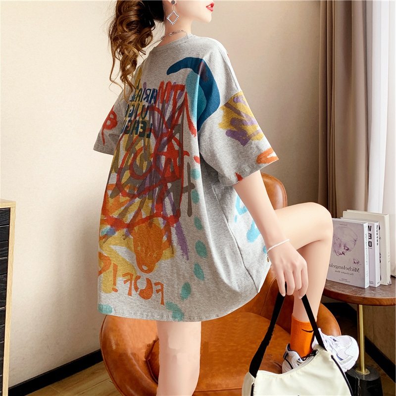 韩国夏季2022年新款韩版中长款t恤 haadidT恤