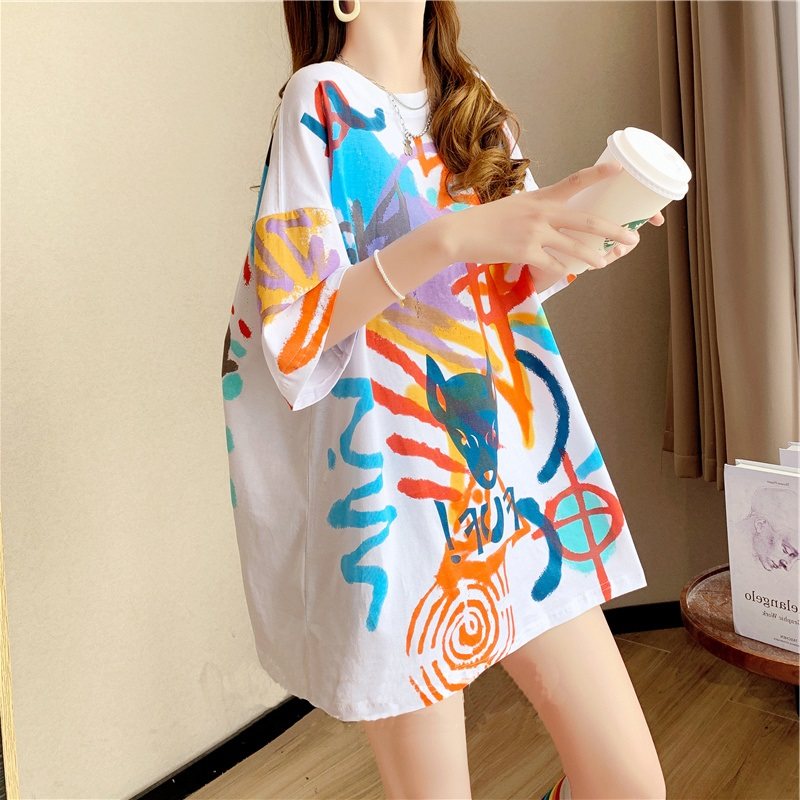 韩国夏季2022年新款韩版中长款t恤 haadidT恤