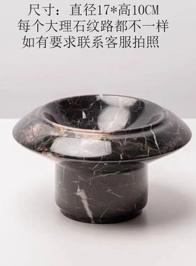 新款简约现代天然大理石盆栽绿植花盆客H厅茶几收纳托盘餐桌烛台