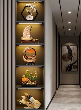 新款新中式办公室摆件轻奢高档展示柜高端大气书柜U客厅酒柜装饰