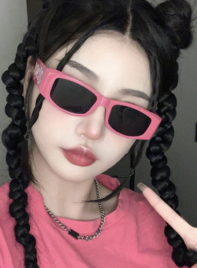 遮阳方框嘻哈风朋克女字母太阳镜