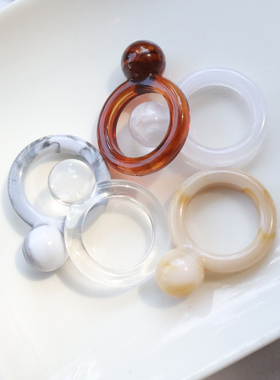 大圆球夸张欧美树脂ins可爱戒指