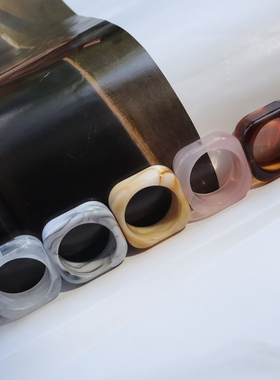 树脂冷淡风法式戒指ins博主同款