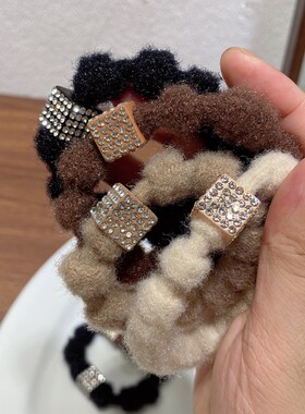 大地色基础款毛绒弹力发圈