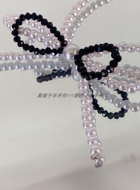 很轻！超火的仿珍珠蝴蝶结项链韩国ins博主韩女风芭蕾风甜美可爱