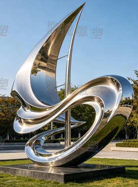 不锈钢帆船雕塑定制沿海地区标志性金属建筑铁艺景观艺术装置小品