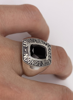 毕业方形925银天然橄榄石戒指