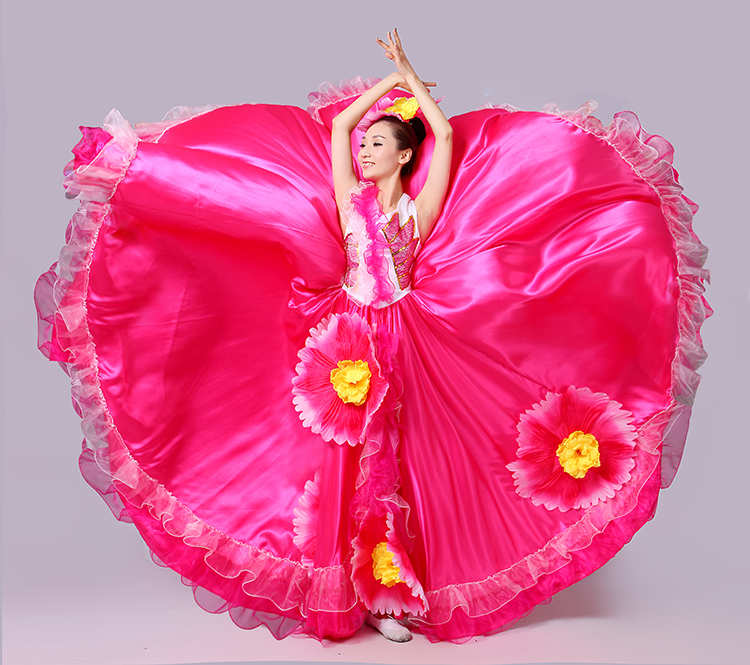 慕希芙旗舰店民族演出服装女新款新花瓣歌伴舞我和我的祖国开场舞蹈大摆裙0