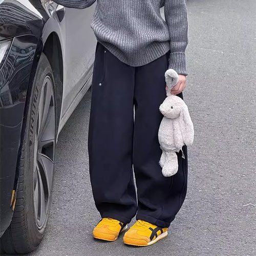 女童裤子秋冬装2025新款儿童加厚洋气弯刀裤女孩冬季休闲卫裤 - 图2