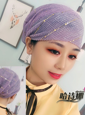 新款夏季林盖亮丝透气头巾