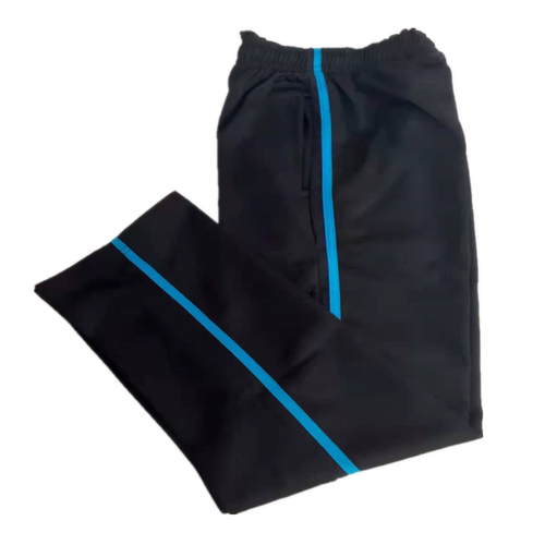 藏蓝黑色深蓝色宽条纹校服裤子春夏季单款一条蓝杠中小学生运动裤 - 图3