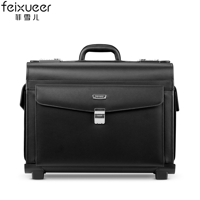 菲雪儿牛皮拉杆箱 商务登机箱飞行员/机长专用航空箱行李箱旅行箱,淘宝优惠券,粉丝福利购,淘宝优惠卷