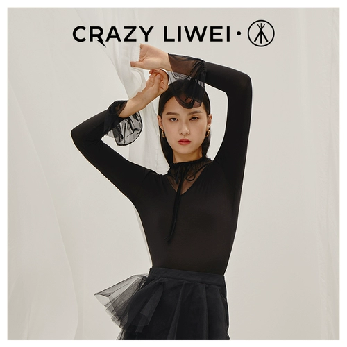 [Li Weilian name] Саннан листовой листовой рукав сетчатой ​​рубашка с дном женская и осенняя и зимнее нижнее белье мисс мисс. Ношение тепла