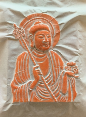 手工拓印观音佛像拓片原石原拓