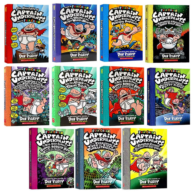 盖世童书 Captain Underpants 内裤超人1-11册全彩版英语章节桥梁漫画书小学生课外阅读漫画趣味幽默故事绘本英文原版进口儿童图书,淘宝优惠券,粉丝福利购,淘宝优惠卷
