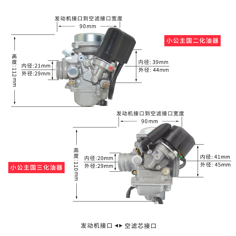 适用五羊本田小公主喜悦100优悦名悦鬼马WH100T-H/F/G/M/2A化油器-图2