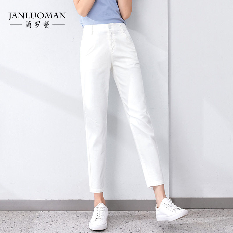 三防天丝春夏新款白色直筒牛仔裤 简罗蔓牛仔裤