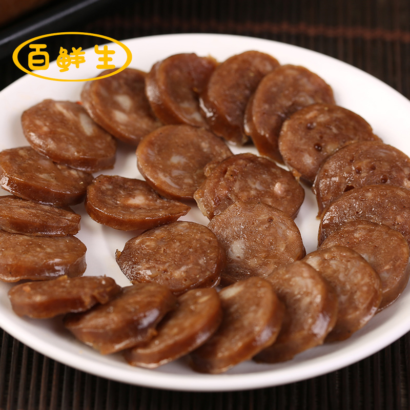 百鲜生旗舰店台湾风味黑鸭香肠烧烤油炸肉肠香肠热狗手抓饼黑鸭烤肠1.5kg2