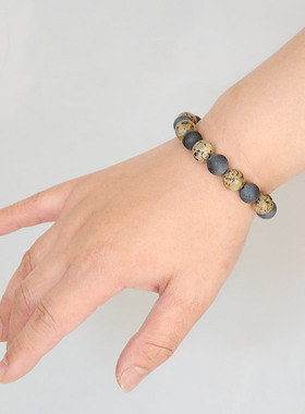 麦饭石手链时尚潮男简约日系diy