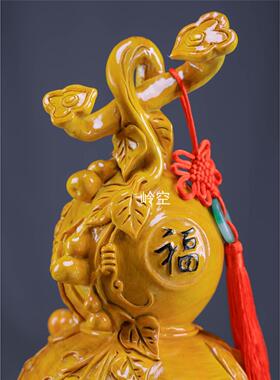 金丝楠木五福临门实木雕刻吉祥摆件中式家居客厅玄关装饰工艺品