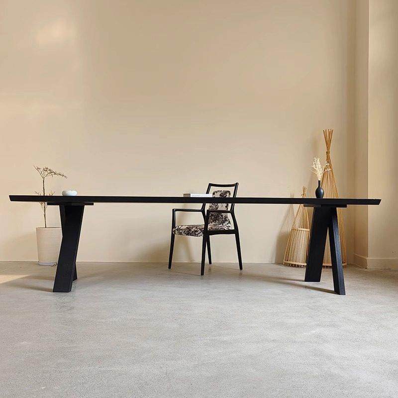 侘寂风白蜡木实木泡茶桌茶台碳化黑餐桌洽谈办公桌民宿接待长桌子,淘宝优惠券,粉丝福利购,淘宝优惠卷