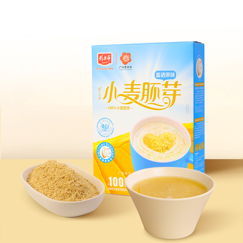 精力沛小麦胚芽富硒原味纯小麦胚芽粉片低GI孕妇中老年人早餐代餐