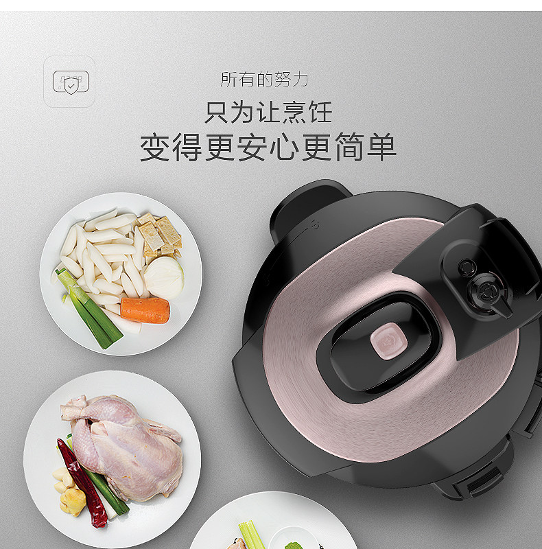 美的电家用5l升电多功能官方压力锅 midea美的麦耶电压力锅