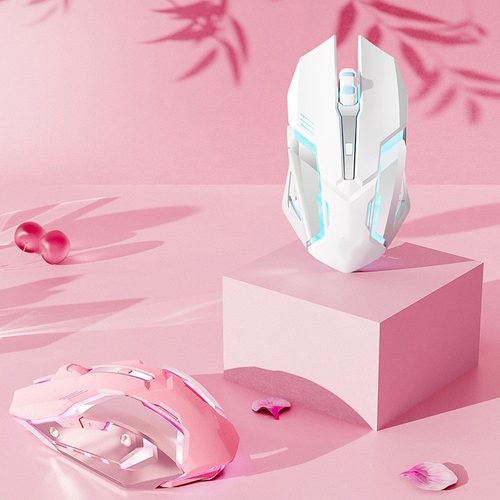 跨境G304粉色无线鼠标充电鼠标机械电竞游戏RGB鼠标2.4G滑鼠 - 图0