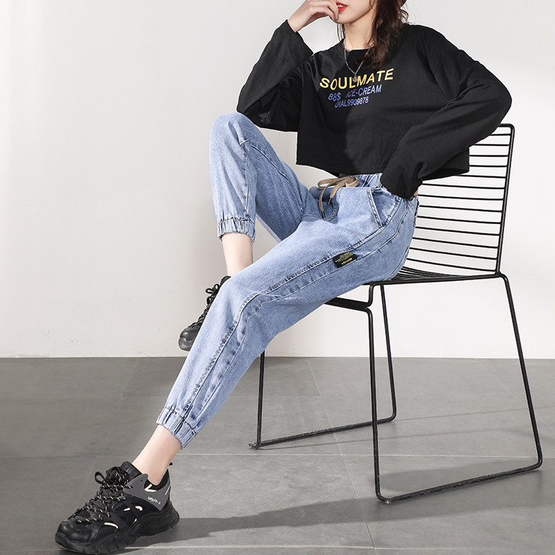 一米五矮个子女装春季装搭配牛仔裤 浅页牛仔裤