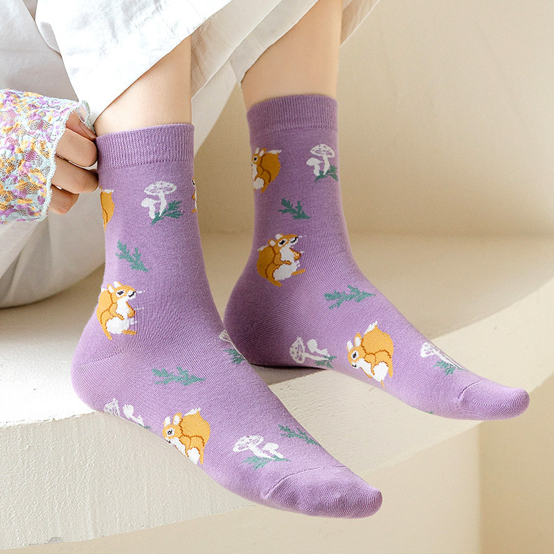 浪莎摩登秋冬天吸汗防臭休闲中筒袜 浪莎outlets店短袜/打底袜/丝袜/美腿袜