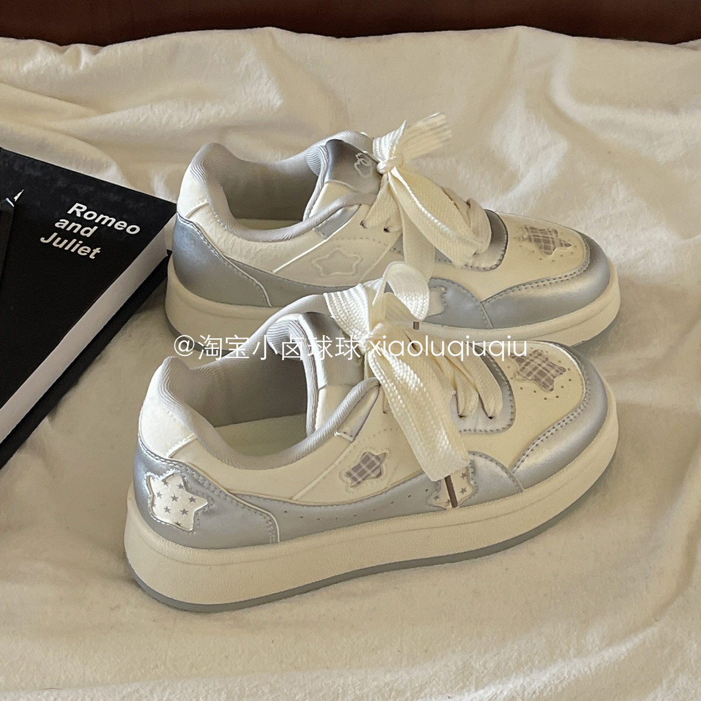 小卤球球 2026春季新款厚底小白鞋子百搭学生星星板鞋休闲面包鞋,淘宝优惠券,粉丝福利购,淘宝优惠卷