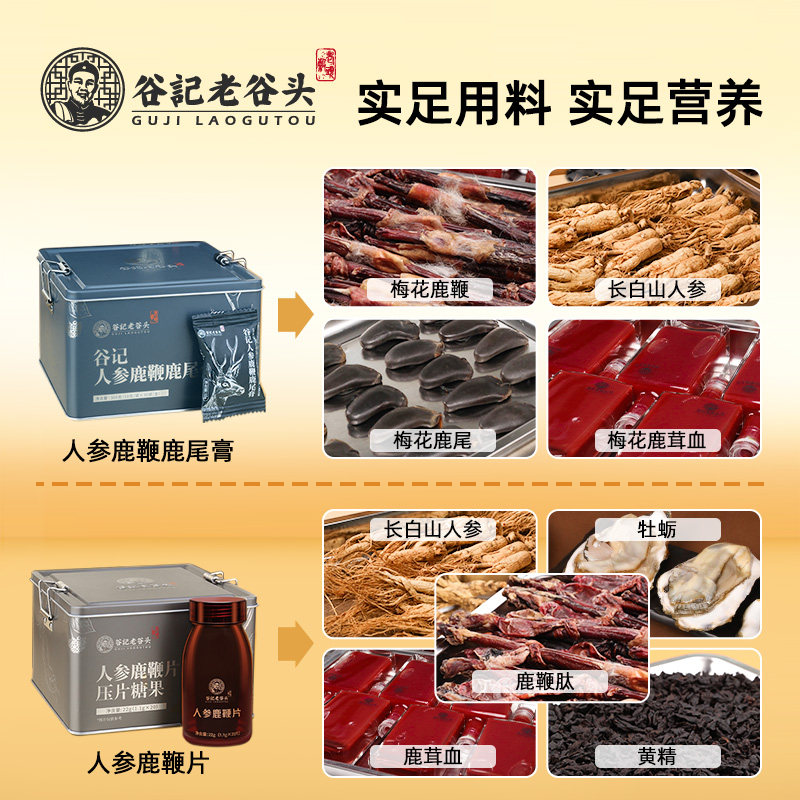 老谷头膏男用蜂蜜枸杞吉林滋丸人参 老谷头谷记鹿制膏/鹿制品