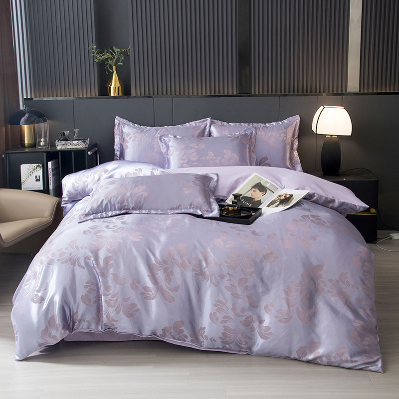 无印流年轻奢高级感提花四件套轻奢套件床单丝滑亲肤枕套一字绣