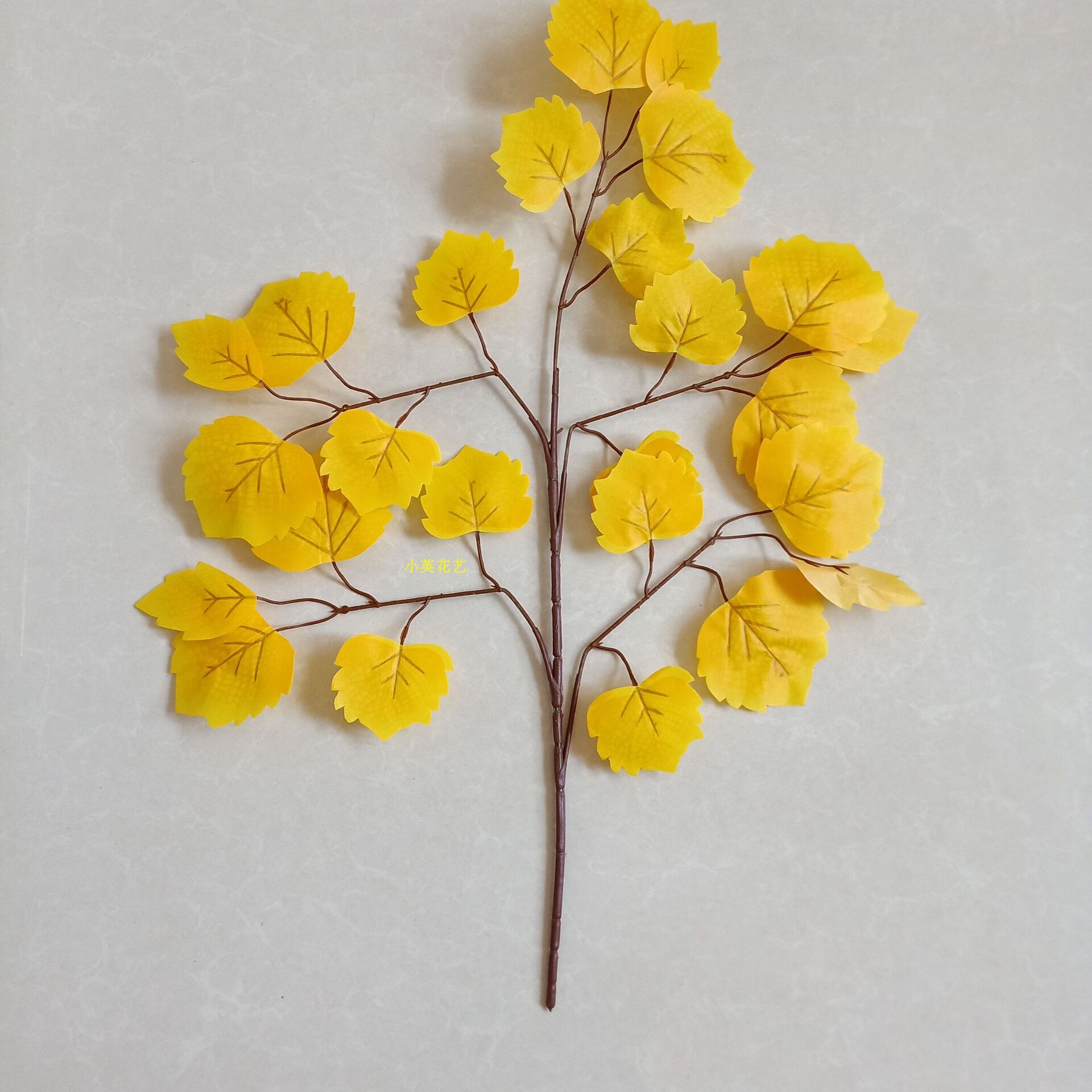 仿真胡杨塑料树枝工程插花装饰叶子舞蹈道具杨树叶梧桐叶红枫叶 - 图2