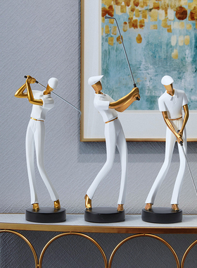 打高尔夫球运动人物书柜工艺礼品