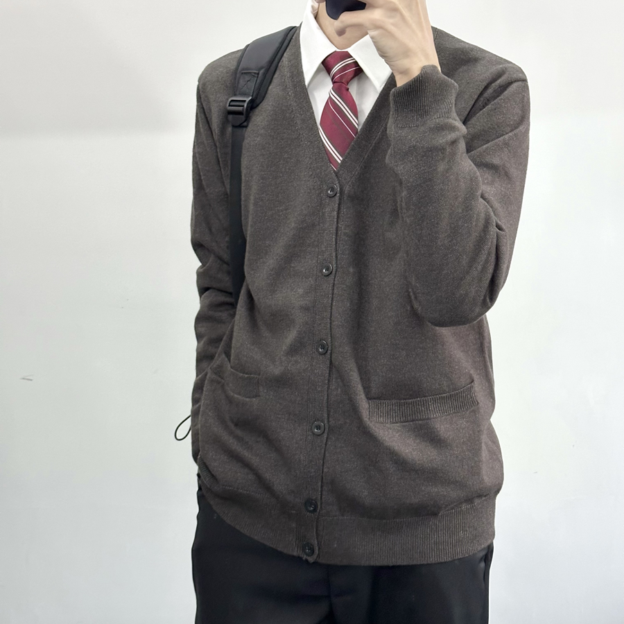 【刺篇】dk男制服基础款纯色日系学院风多色毛衣针织开衫外套上衣 - 图3