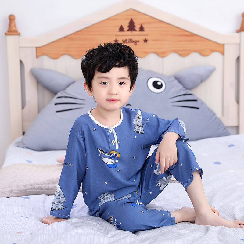 睡衣男童连体棉绸吸汗春款幼儿棉球 溪嘉琪睡衣/家居服套装