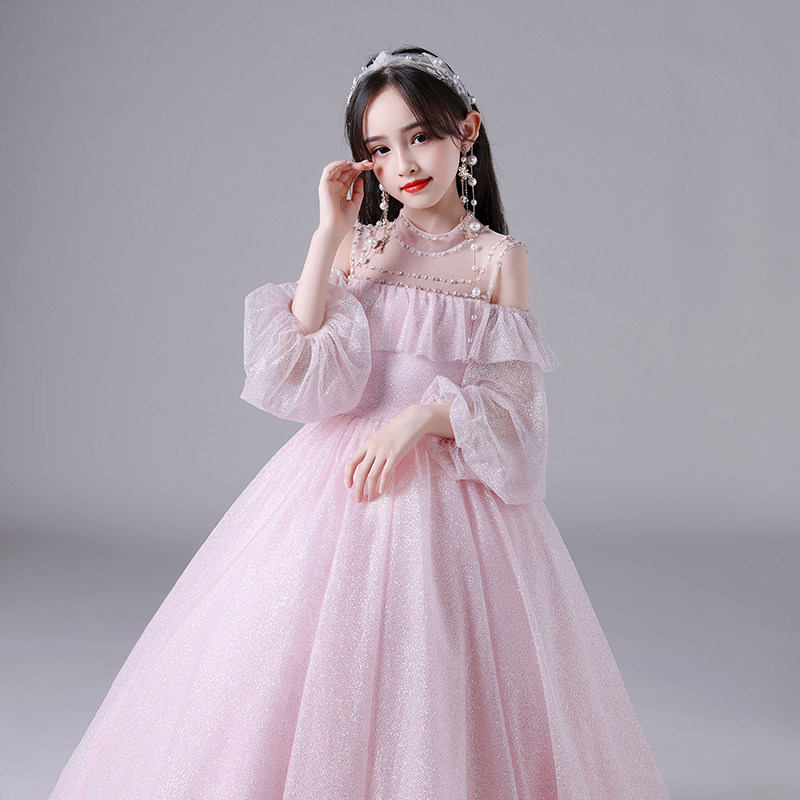 女童礼服公主裙儿童生日晚礼服高端主持人粉色钢琴演出服花童婚纱,淘宝优惠券,粉丝福利购,淘宝优惠卷