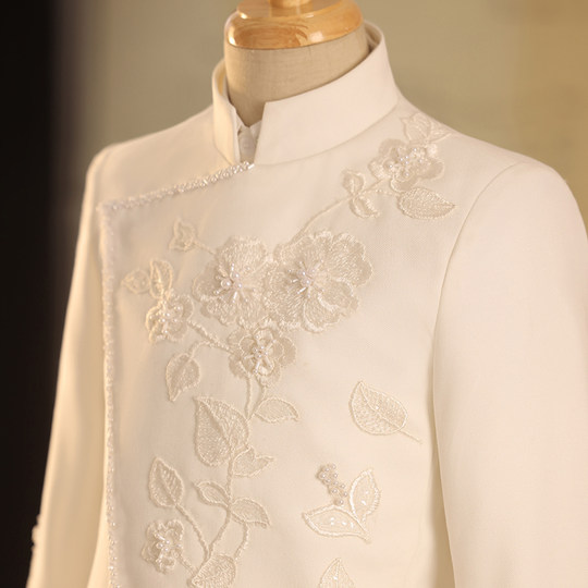 儿童西装套装中式主持人服装小礼服男童西服走秀中大童钢琴演出服