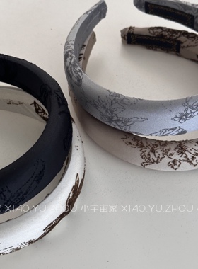新款国风纹理缎面发箍