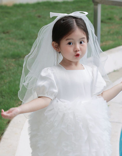 Детская фата, девочка, принцесса, фото, фото, реквизит для выступления, мероприятие ко Дню защиты детей, головной убор для родителей и детей, заколка, свадебная цветочница