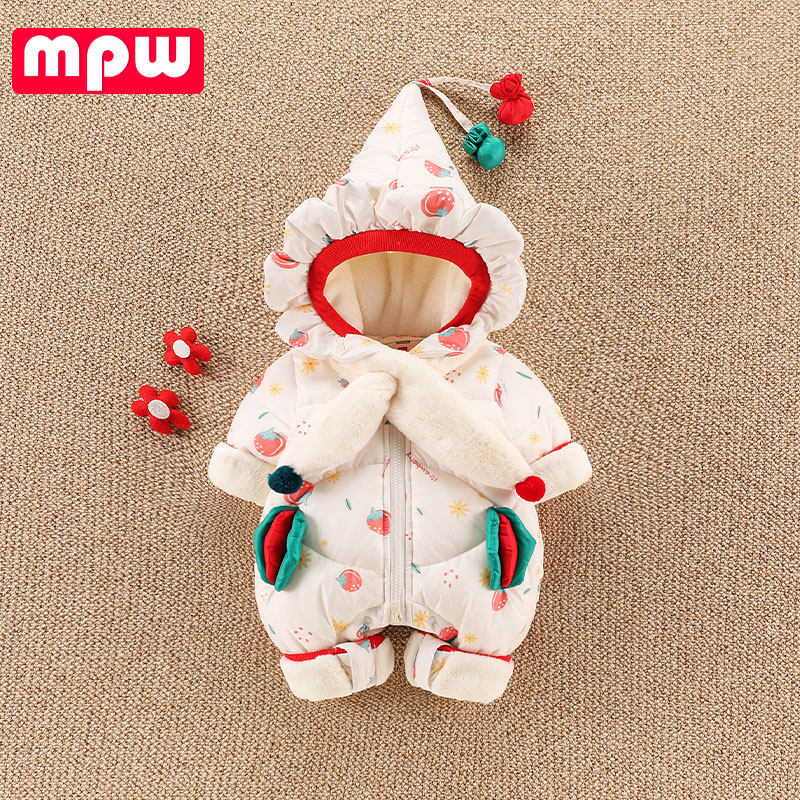 婴儿冬装公主可爱0-12个月连体衣 mpw连身衣/爬服/哈衣