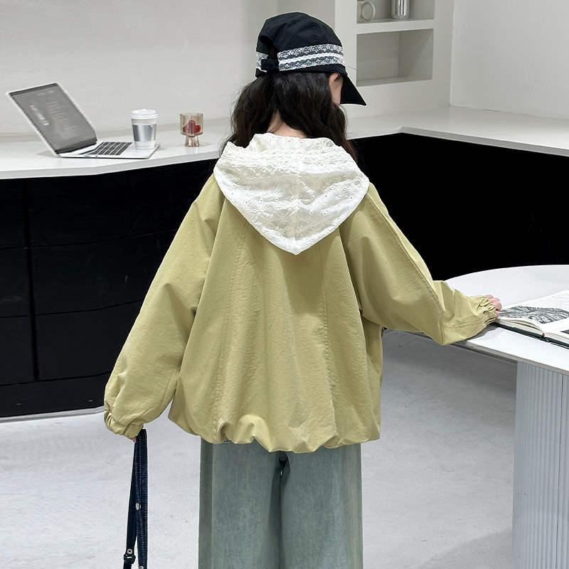 女童风衣外套2026春秋季新款女孩蕾丝卫衣夹克两件套女孩韩版上衣,淘宝优惠券,粉丝福利购,淘宝优惠卷