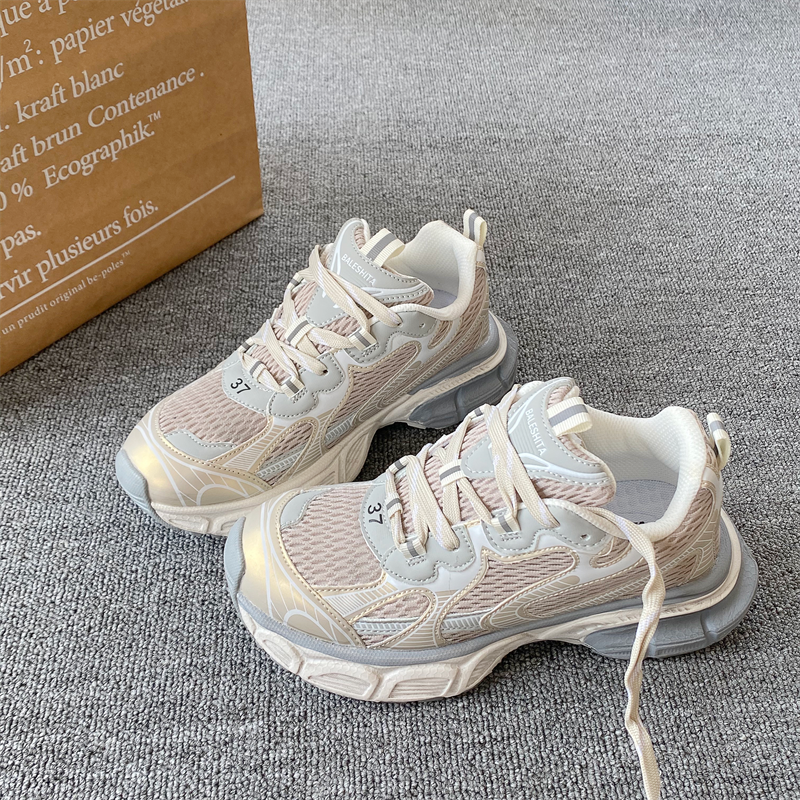 港风复古运动鞋男女同款2026春季新款网面透气厚底百搭休闲老爹鞋,淘宝优惠券,粉丝福利购,淘宝优惠卷