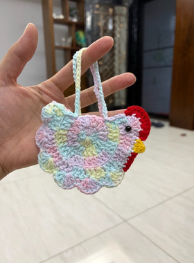 成品发货小鸡鸡蛋兜毛线材料鸡蛋包零钱包钩针端午手工编织耳机包