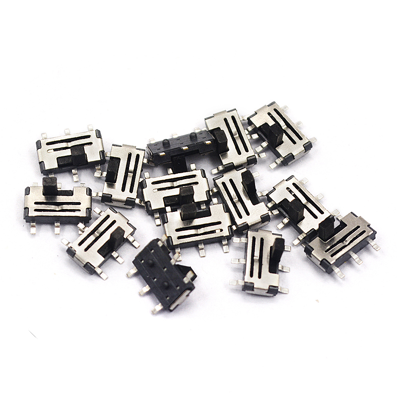 六脚贴片拨动开关 SMD MSS-22CO2(2P2T)双排两档(5个)-图0