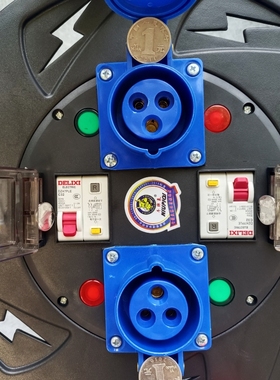 220V一机一闸工业航空防雨防爆插座电缆盘拖线盘电源延长接线盘轴