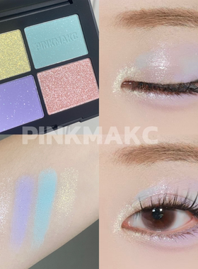 pinkmakc四色眼影盘粉绿色低饱和