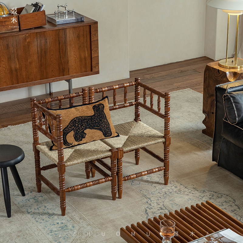 叕木|Bobbin转角椅\法式复古中古风柚木实木设计师vintage单人椅,淘宝优惠券,粉丝福利购,淘宝优惠卷