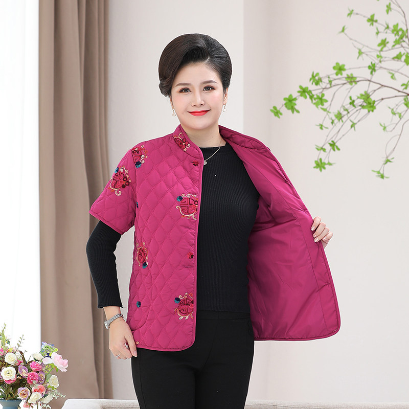中老年女装加肥加大胖太太棉马甲 昀臻服饰中老年女装